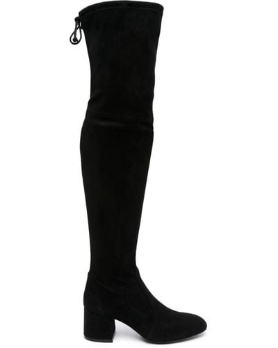 Stuart Weitzman Flareland 70mm Suede Knee Boots - Black