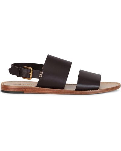 Dolce & Gabbana Double-strap Leather Sandals - Black