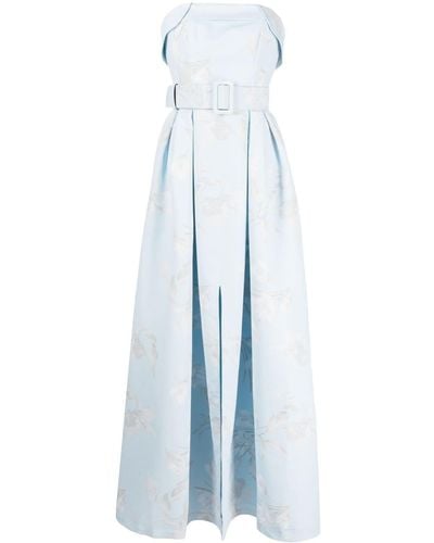 Sachin & Babi Brielle Gown Floral-print Dress - Blue