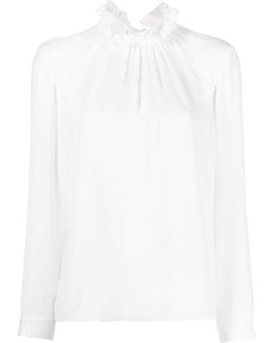 Claudie Pierlot Ruffled-collar Long-sleeved Blouse - White