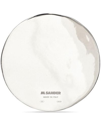 Jil Sander Logo-engraved Circular Pin - White