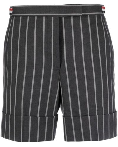 Thom Browne Pantalones cortos a rayas - Negro