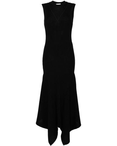 Ami Paris Godet Merino Wool Midi Dress - Black