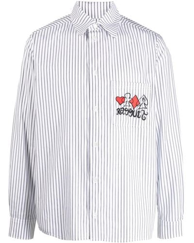 Rassvet (PACCBET) Logo-embroidered Striped Cotton Shirt - Blue