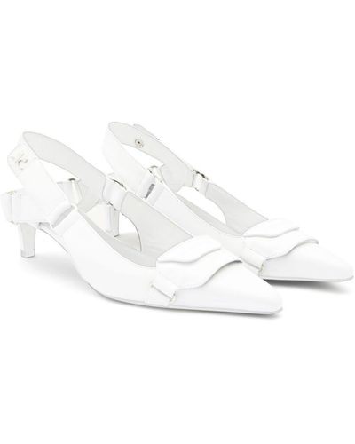 Courreges Racer Leather Court Shoes - White