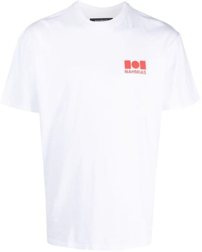 NAHMIAS T-Shirt mit Logo-Print - Weiß