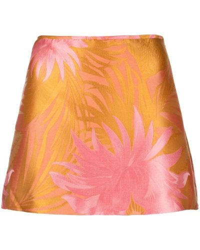 Cynthia Rowley Floral-jacquard Mini Skirt - Pink
