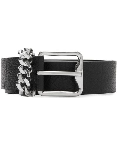 Burberry B-buckle Leather Belt - Black