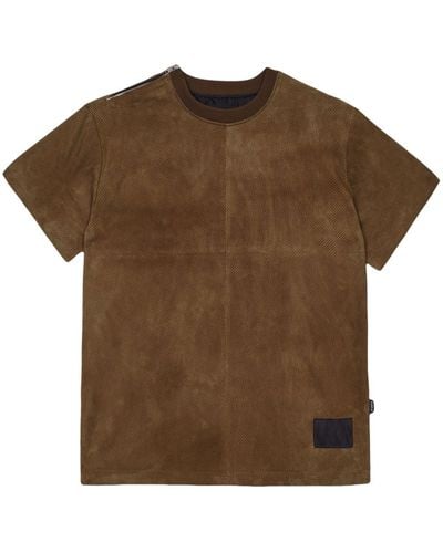 Purple Brand Perforated Suede T-shirt - Brown