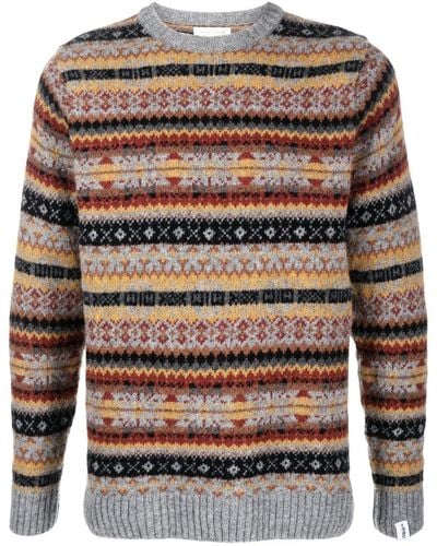 Mackintosh Impulse Fair Isle Knit Sweater - Gray