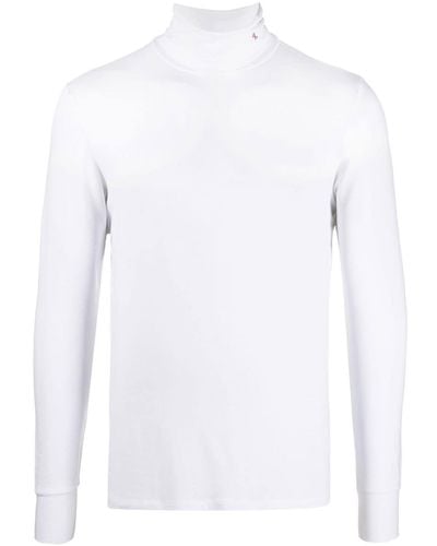 Raf Simons Embroidered-logo Roll-neck Top - White