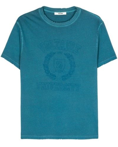 Zadig & Voltaire Logo-print Cotton T-shirt - Blue
