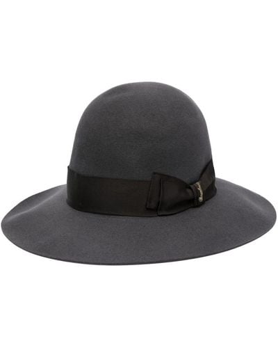 Borsalino Grosgrain-ribbon Felted Sun Hat - Black