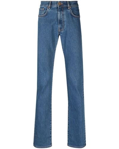 Versace Slim-Fit-Jeans mit Logo-Stickerei - Blau