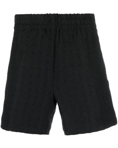 4SDESIGNS Pantalones cortos de deporte con botones - Negro