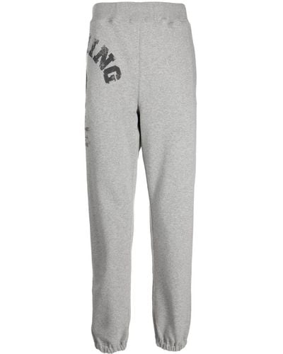 A Bathing Ape Logo-print Tapered Track Trousers - Grey
