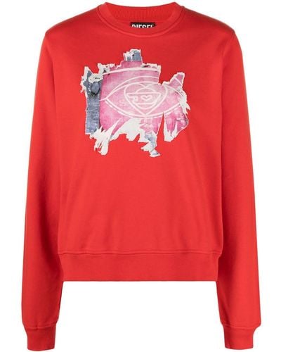 DIESEL Sweater Met Grafische Print - Rood