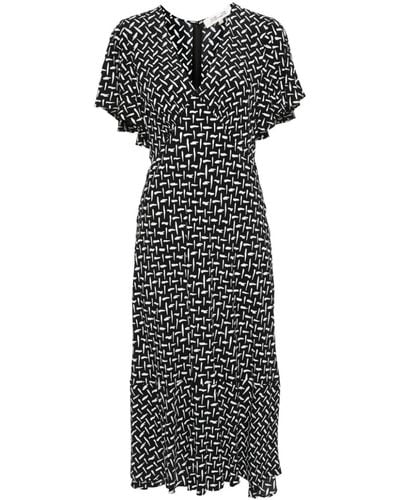 Diane von Furstenberg アブストラクトパターン ドレス - ブラック