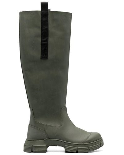 Ganni Recycled-rubber Country Boots - Green