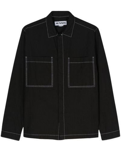 Sunnei Contrast-stitching Shirt - Black
