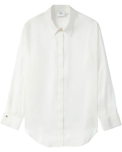 Aje. Long-sleeve Linen-blend Shirt - White