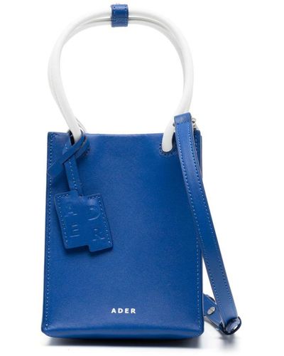 Adererror Logo-print Leather Bag - Blue
