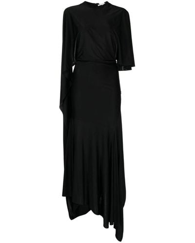 Stella McCartney Cape-sleeve Asymmetric Dress - Black