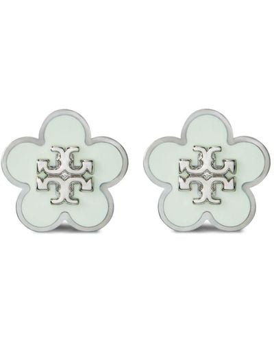 Tory Burch Kira Flower Stud Earrings - White