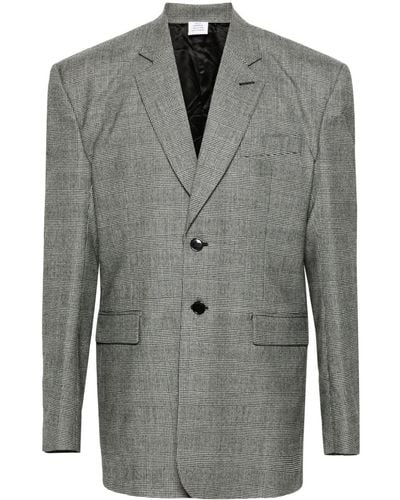 Vetements Prince Of Wales Single-breasted Blazer - Gray