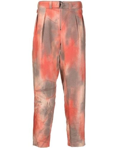 Emporio Armani Pantalones rectos con motivo tie-dye - Naranja