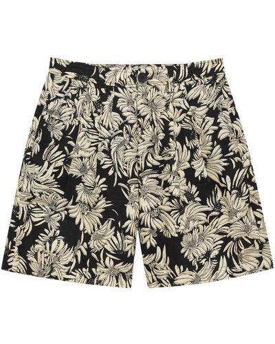 Anine Bing Carrie Floral-print Shorts - Black