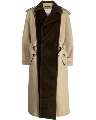 Toga Two-tone Panelled Trench Coat - Natural