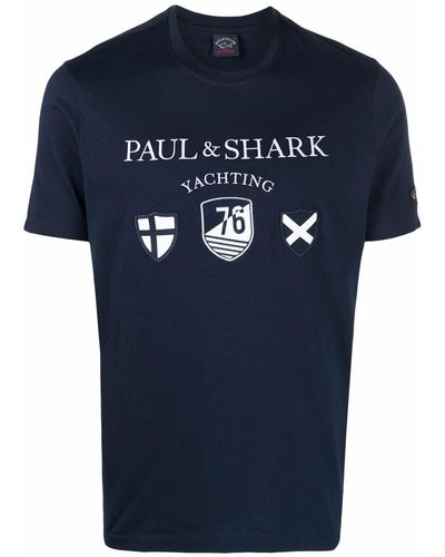 Paul & Shark T-shirt Met Logoprint - Blauw