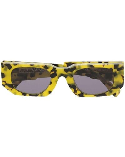 Kuboraum U8 Rectangle-frame Tinted Sunglasses - Yellow