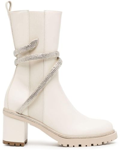Rene Caovilla Cleo 65mm Leather Boots - Natural