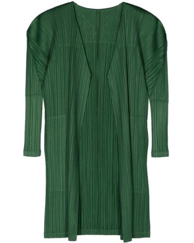 Pleats Please Issey Miyake Monthly Colors February Pleated Cardigan - Green