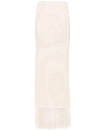 Nanushka Jupe en crochet à coupe mi-longue - Blanc