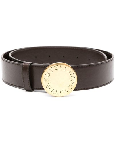 Stella McCartney Monogram Elastic Belt in Ecru & Black