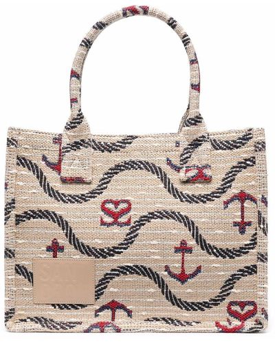 Sandro Men's Large Monogram-Embossed Leather Tote