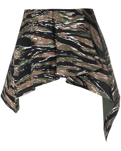 The Attico Camouflage-print Mini Skirt - Black