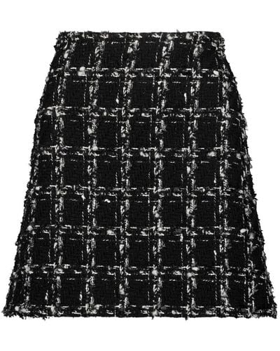 Giambattista Valli Tweed A-line Skirt - Black