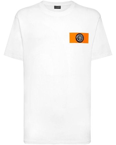 Philipp Plein T-Shirt mit Logo-Patch - Weiß