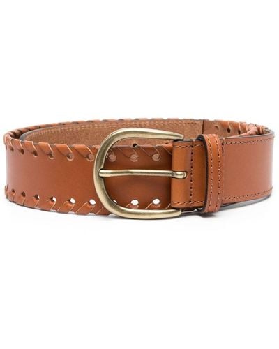 Isabel Marant Whipstitch Leather Belt - Brown