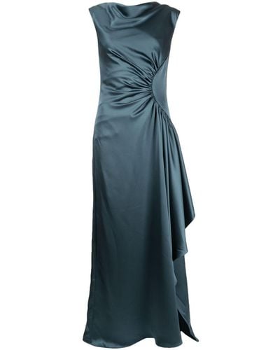 Amsale Asymmetric Side Drape Gown - Blue