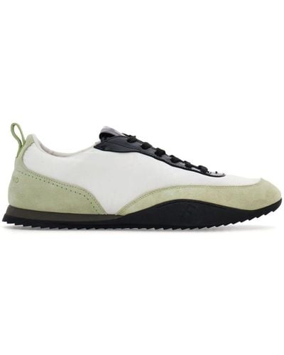 Ferragamo Paneled Lace-up Sneakers - Green