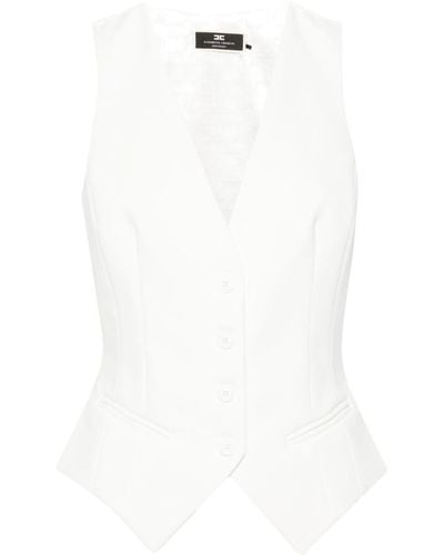 Elisabetta Franchi Elasticated-waistband Waistcoat - White