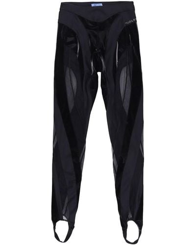 Mugler Sheer Spiral leggings - Black