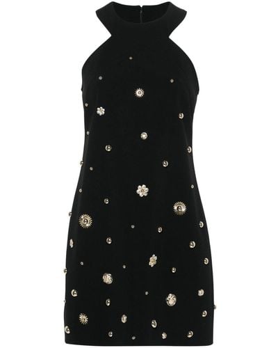 Elie Saab Stud-embellished crepe mini dress - Noir