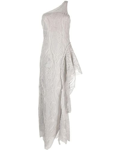 Jonathan Simkhai Embroidered One-shoulder Gown - White