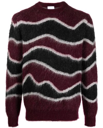 PT Torino Patterned Intarsia-knit Brushed Sweater - Blue
